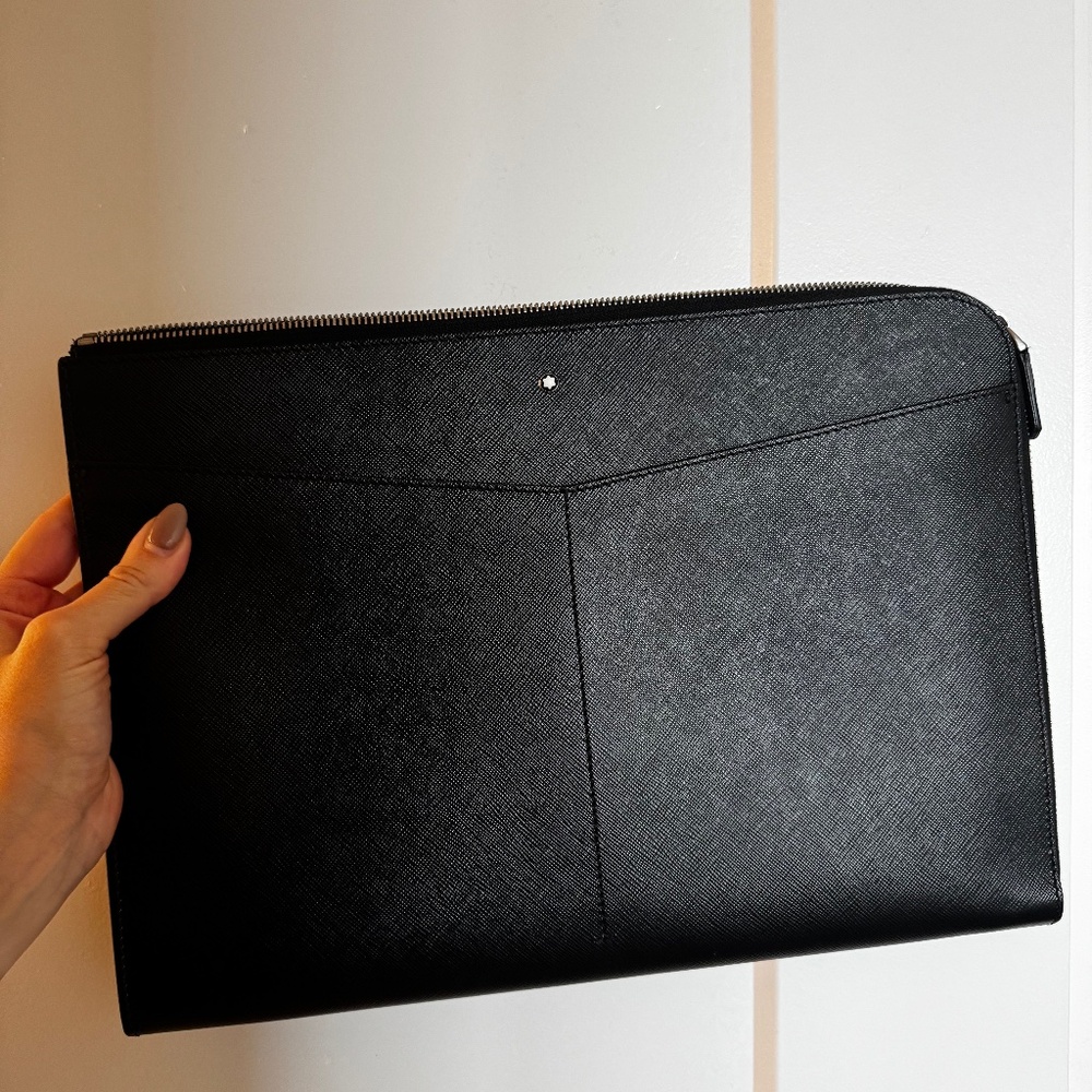 Montblanc Hard Grain Black Leather Document Case